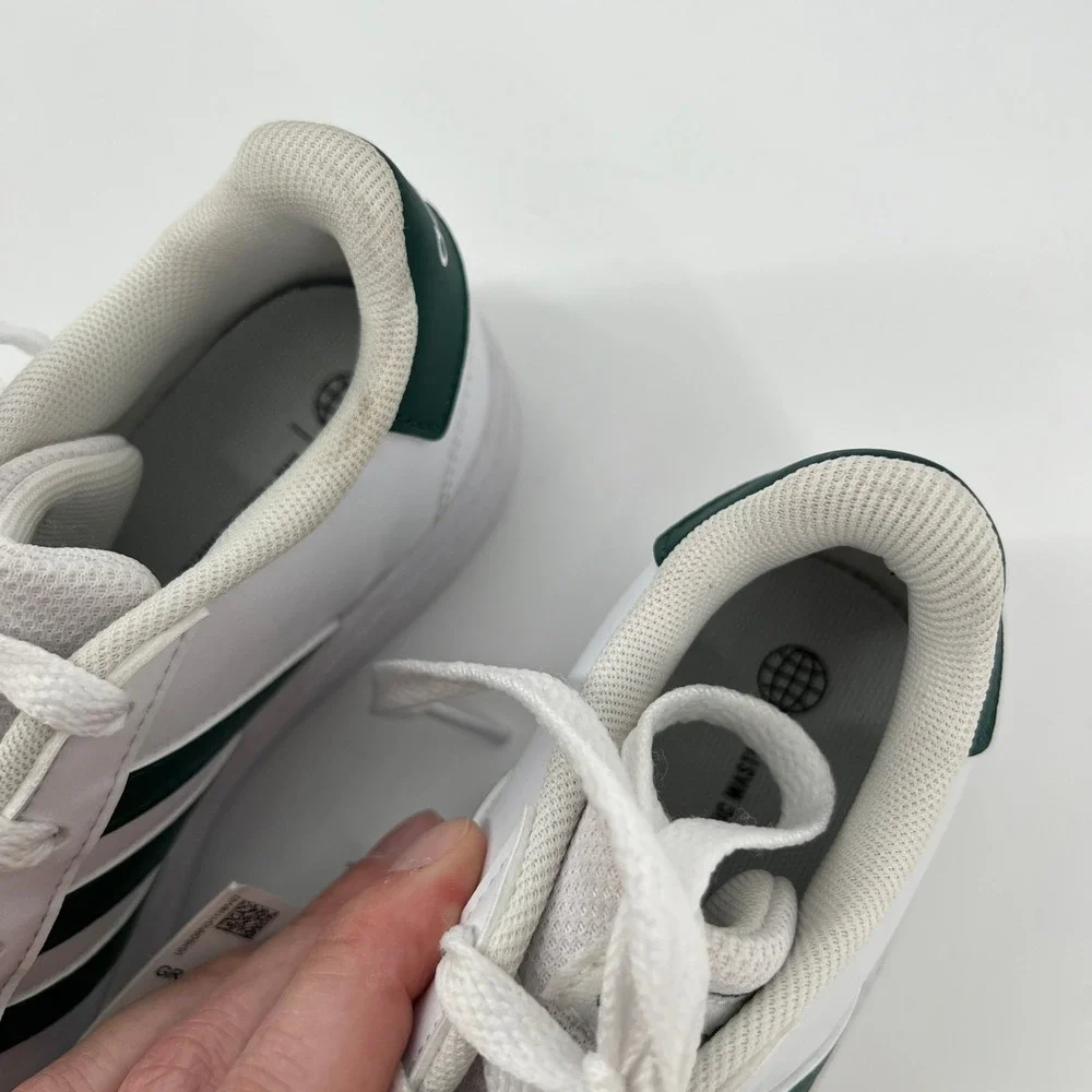 Adidas 1.5 Little Kid Grand Court 2.0 Lace Up Sneakers White Green Casual‎ NWT